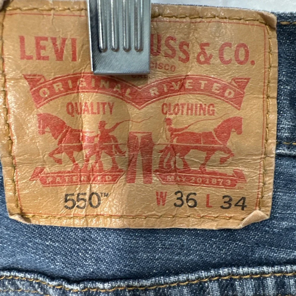 Levi's 550 Relaxed Fit Jeans‎ Mens 36 X 34 Blue 100% Cotton Denim